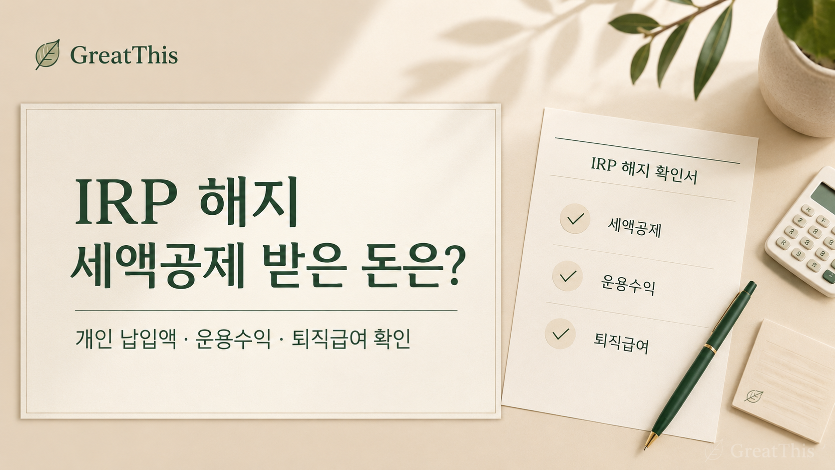 IRP 해지, 세액공제 받은 돈은 어떻게 될까?