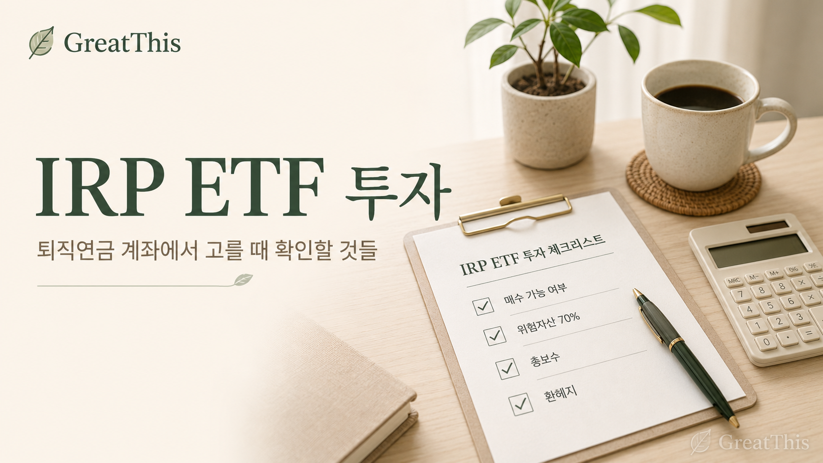 IRP ETF 투자, 퇴직연금 계좌에서 고를 때 확인할 것들
