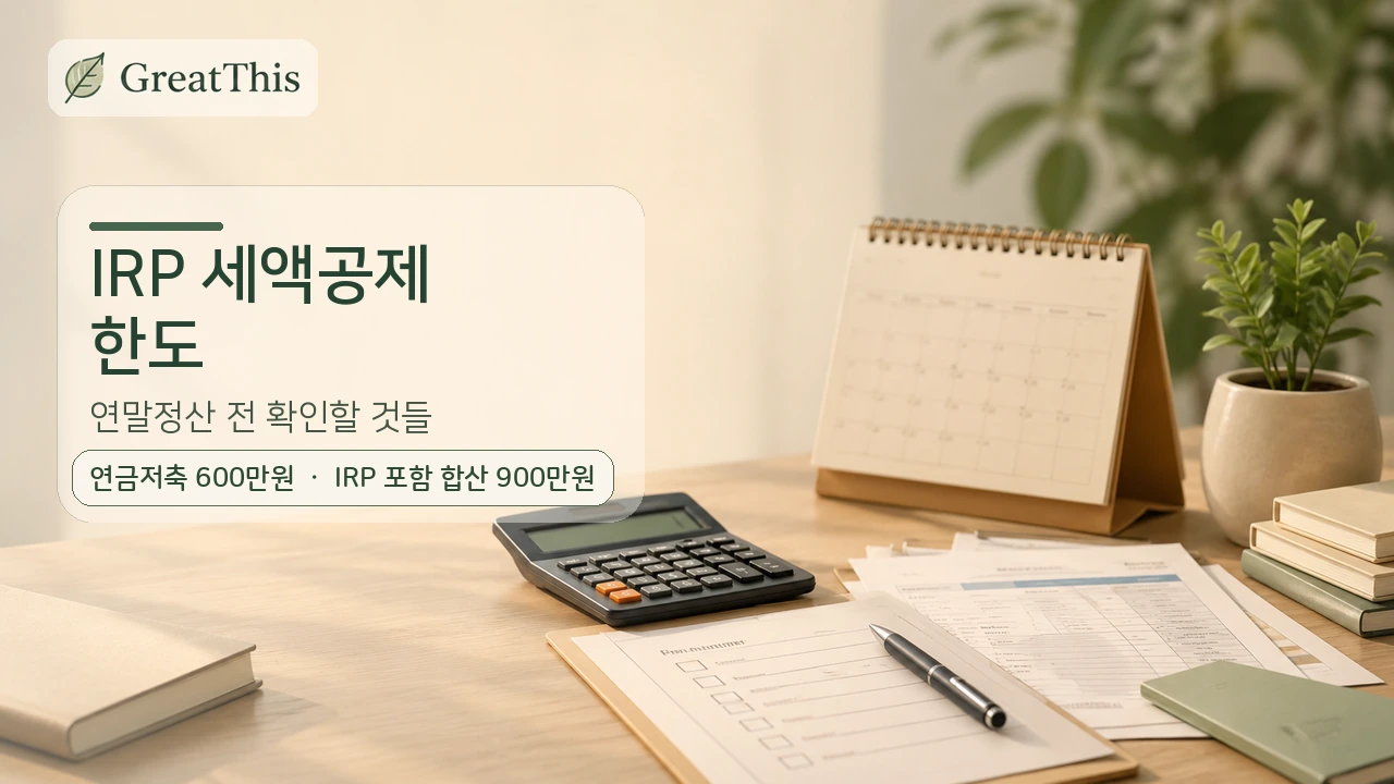 IRP 세액공제 한도, 연말정산 전에 확인할 것들