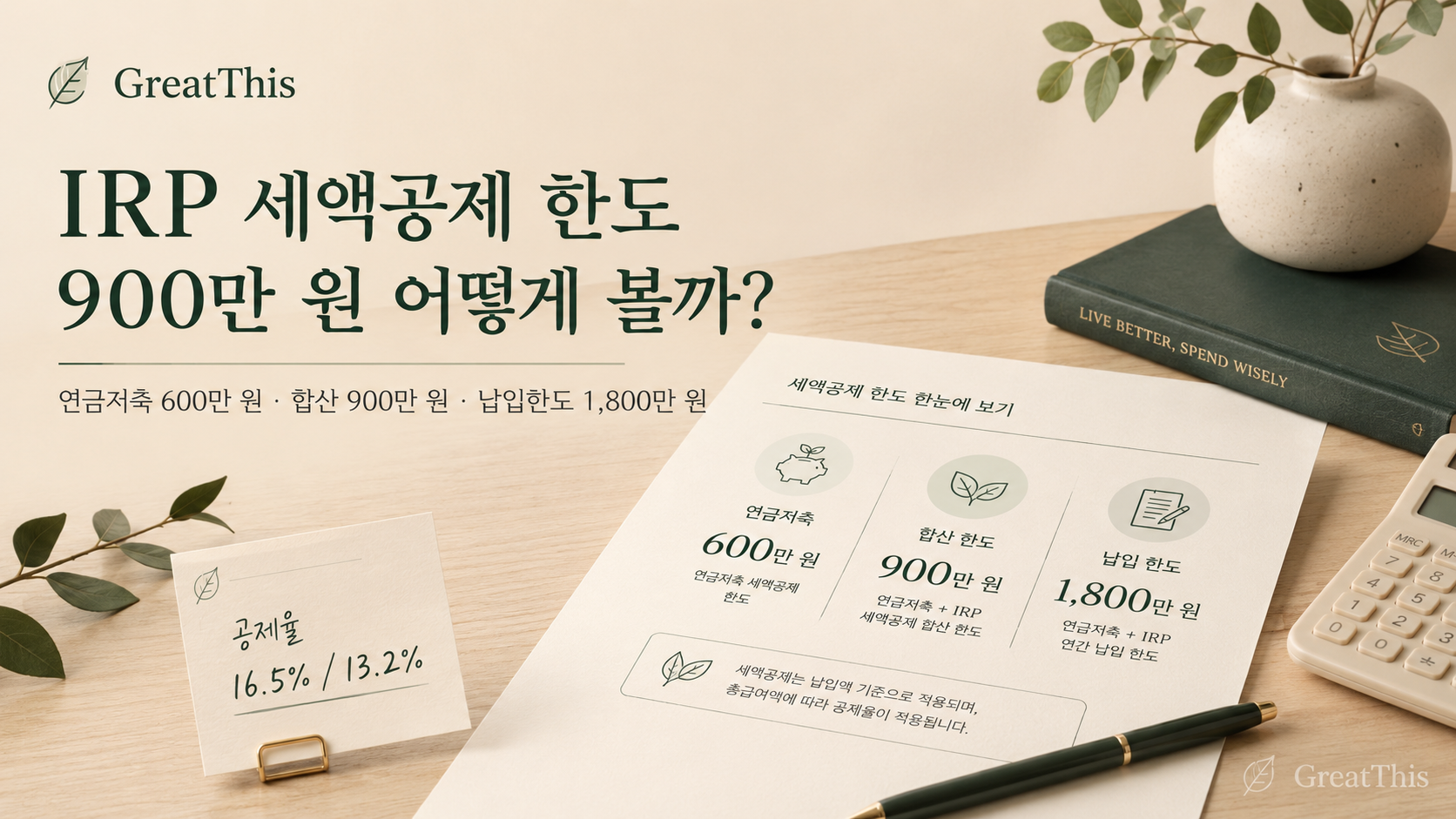 IRP 세액공제 한도, 연금저축과 합산 900만 원 어떻게 볼까?