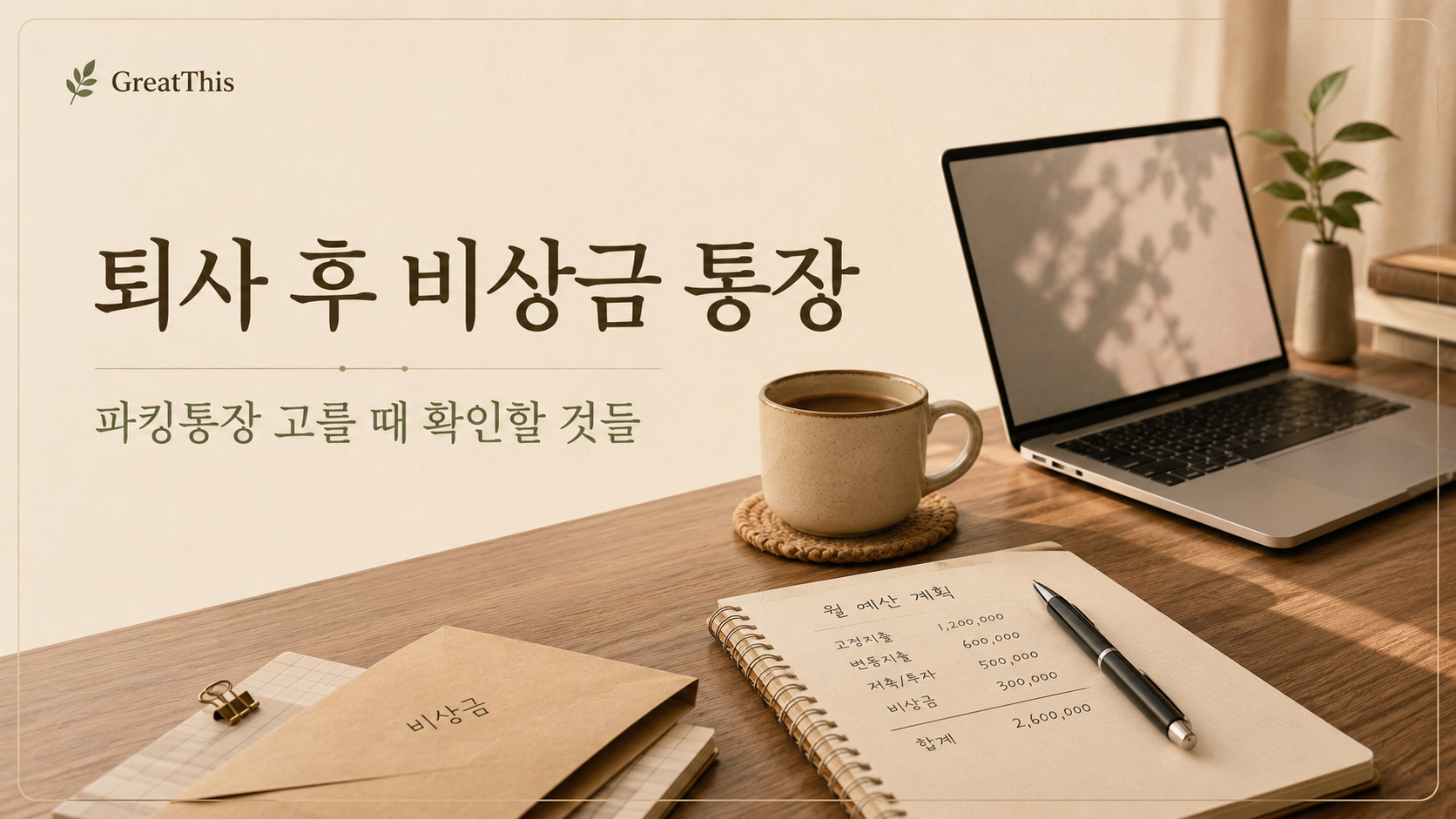 퇴사 후 비상금 통장, 파킹통장 고를 때 확인할 것들