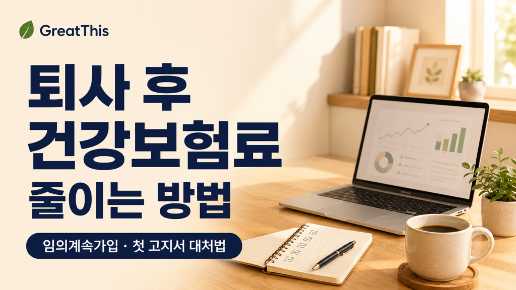 퇴사 후 건강보험료 줄이는 방법을 다룬 GreatThis 생활정보 글 썸네일